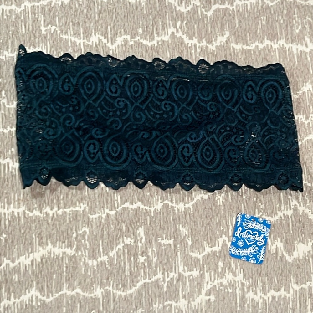 free people ~ intimately ~ scalloped lace bando bra ~ deepest jade color ~ m/l